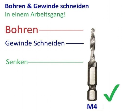 Hss kombo gewinde - m4,